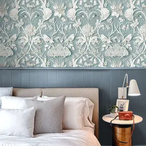 Dimensions Woodland Wallpaper Blue Fine Decor FD43605