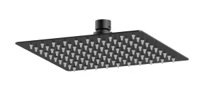 Square Fixed Head, 200mm - Matt Black