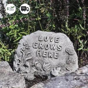 Stone Garden Sign"Love Grows Here"