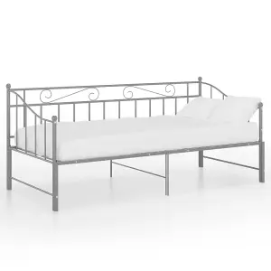 Berkfield Pull-out Sofa Bed Frame Grey Metal 90x200 cm