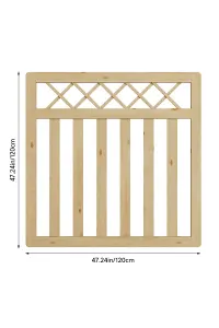 Premium Cross Top Wooden Pedestrian Fence Gate for Outdoor Use 120cm W x 120cm H