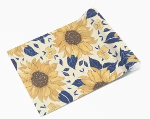 Sunflower Floral Flowers Self Adhesive Vinyl Wrap For Furniture & Kitchen Worktops