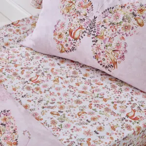 Catherine Lansfield Enchanted Butterfly Fitted Sheet Pink