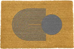 Grey Abstract Sphere and Lines Doormat