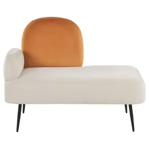 Left Hand Velvet Chaise Lounge Orange ARCEY