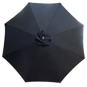 SunDaze 2.7M Black Round Garden Parasol Outdoor Patio Umbrella, Base Weights & Weather Protective Cover