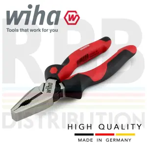 Wiha Combination Pliers Extra Long Cutting Edge 180mm 30826 5 Year Warranty