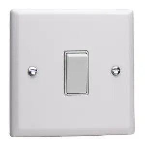 Varilight 1-Gang 20A Double Pole Rocker Switch Chalk White