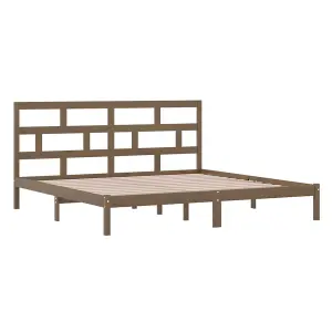 Berkfield Bed Frame Honey Brown Solid Wood Pine 200x200 cm