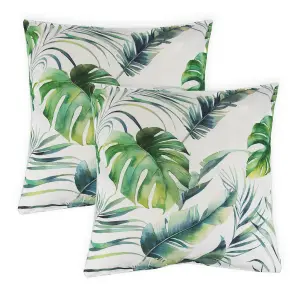 Gardenwize Pair of Outdoor Garden Sofa Chair Furniture Scatter Cushions- Botanical Leaf