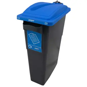 SustainaBin Recycling Bin - Blue - Lock Slot Top - 70 Litres