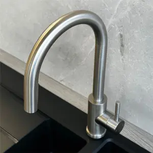 Liquida EPO11BS Single Lever Pull Out Mixer Brushed Steel Kitchen Mixer Tap