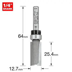 Trend 46/95 x 1/4 TCT 90 Degree Shank Mounted Template Profiler 12.7 x 25.4mm