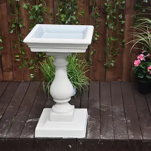 Classic Sandstone Birdbath with Square Top