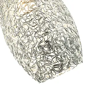 Industrial and Contemporary Twisted Wire Mesh Metal Light Shade in Shiny Silver