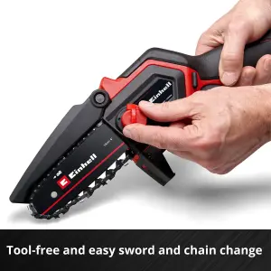 Einhell 12.5cm PXC Cordless Mini Chainsaw Handheld Pruning Saw 18V Brushless Power X-Change GE-PS 18/15 Li BL-Solo - Body Only