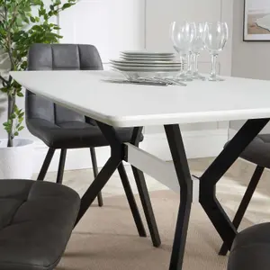 Home Source Luxor Dining Set with 4 Grey Chairs