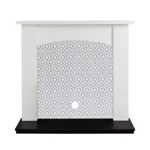 Focal Point Nebraska White & black MDF Fireplace surround set