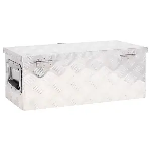 Berkfield Storage Box Silver 60x23.5x23 cm Aluminium