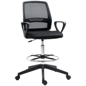 Vinsetto Draughtsman Chair Tall Office Chair with Adjustable Height