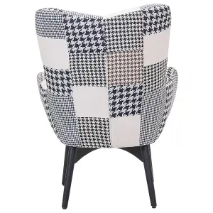 Wingback Chair VEJLE with Footstool Fabric Grey