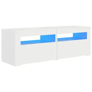 vidaXL TV Cabinet with LED Lights White 120x35x40 cm