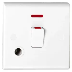 Deta S1393 Slimline Double Pole Switch with Neon & Flex Outlet - 20 Amp