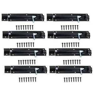 150mm Tower Bolt Shoot Bolt Sliding Latch Catch Shed Gate Garage Door 8pk