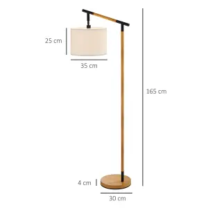 HOMCOM Floor Lamp with 350 Degree View Rotating Lampshade, LED Bulb Included, Brown