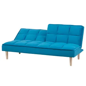 Beliani Traditional Sofa Bed SILJAN Sea Blue