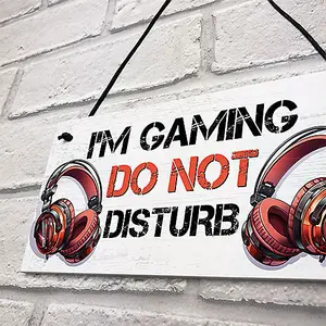 Red Ocean Gaming Sign For Boys Bedroom DO NOT DISTURB Funny Gaming Bedroom Accessories Gamer Gift For Christmas Birthday