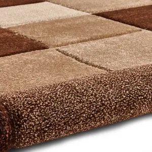 Handmade Geometric Beige/Brown Rug-60 X 230 ( Runner)