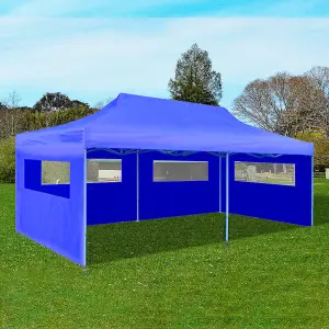 Berkfield Blue Foldable Pop-up Party Tent 3 x 6 m