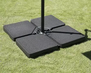 Garden Store Direct  Set of 4 Outdoor Umbrella Cantilever Parasol Bases - Sand/Water Filled Weights - 60kg Total Weight