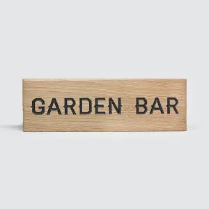 Peak Heritage Engraved Oak Sign 30cm - Garden Bar