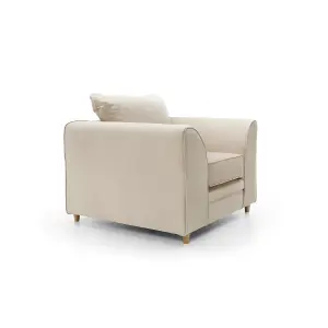 Chicago Velvet Armchair in Cream