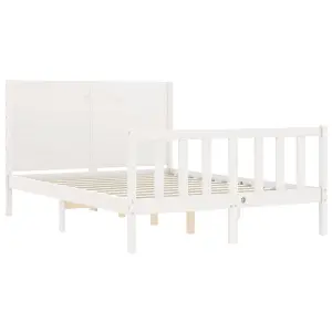 Berkfield Bed Frame with Headboard White 120x200 cm Solid Wood