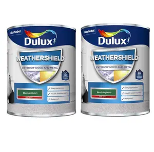 Dulux Weathershield Exterior Paint Gloss 750ml Buckingham Pack of 2