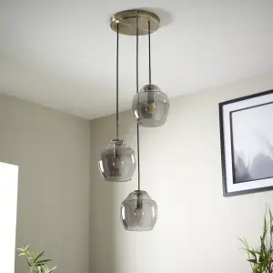 Harbour Studio Vara 3 Lamp Pendant ceiling light, (Dia)320mm