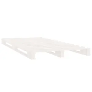 Berkfield Pallet Bed White 75x190 cm Small Single Solid Wood Pine