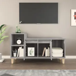 Berkfield TV Cabinet Grey Sonoma 100x35x55 cm Engineered Wood