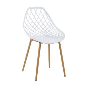 Chair - Plastic/Metal - L50 x W50 x H90 cm - White