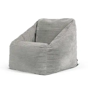 icon Kids Morgan Corduroy Armchair Bean Bag Grey Childrens Bean Bags