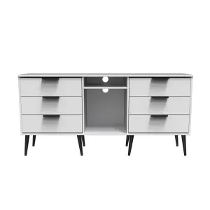 Fuji 6 Drawer Sideboard in White Matt (Ready Assembled)