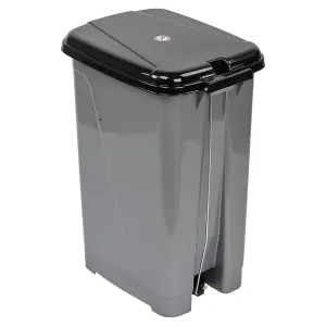 URBNLIVING 25L Slim Pedal Waste Recycling Bin Can Insert Step On Lid Kitchen Bathroom Grey