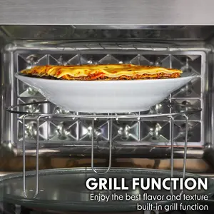 900W Stainless Steel Integrated Microwave and Grill 25L - Perfect for Your Kitchen