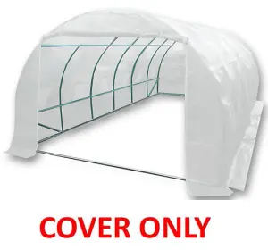 6m x 3m (20' x 10' approx) Pro+ White Polytunnel Replacement Cover