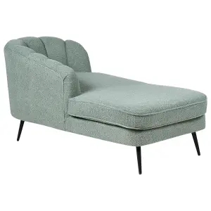 Right Hand Boucle Chaise Lounge Green ALLIER