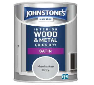 Johnstone's Quick Dry Satin Manhattan Grey 750ml