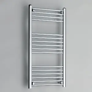 Straight Towel Rail Heated Towel Rails Chrome / 80cm H x 50cm W x 2cmm D